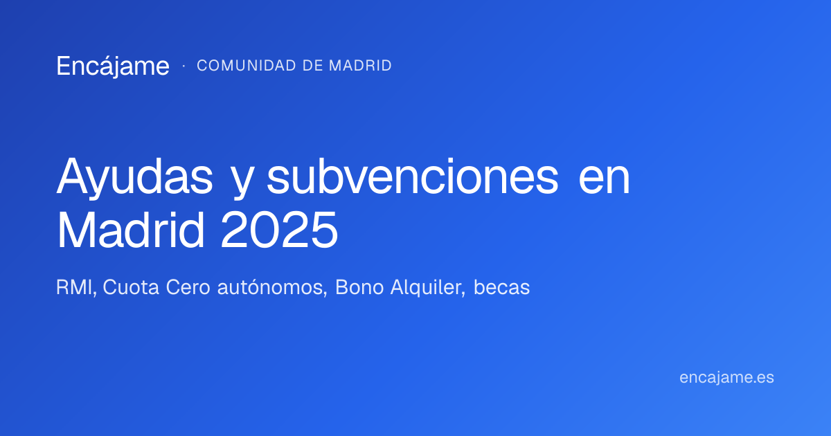 Ayudas y subvenciones en la Comunidad de Madrid 2026 — Guía completa ...